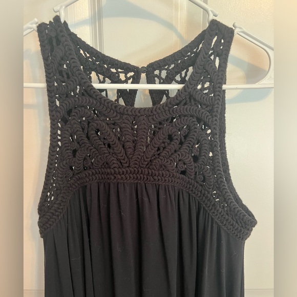 Loft Women’s Sheath Tunic Dress size MP Black Crochet Summer Beachy Casual - Picture 9 of 10